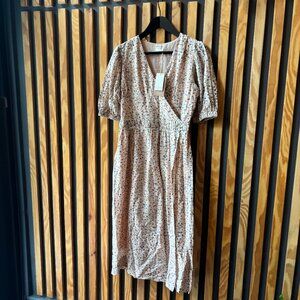 Mirth Krabi crossover dress in Champagne floral